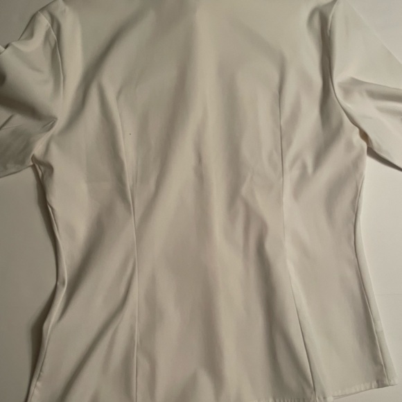Express white bottoms down shirt size 9/10. Stretchy, 2/3 sleeves - Picture 11 of 14